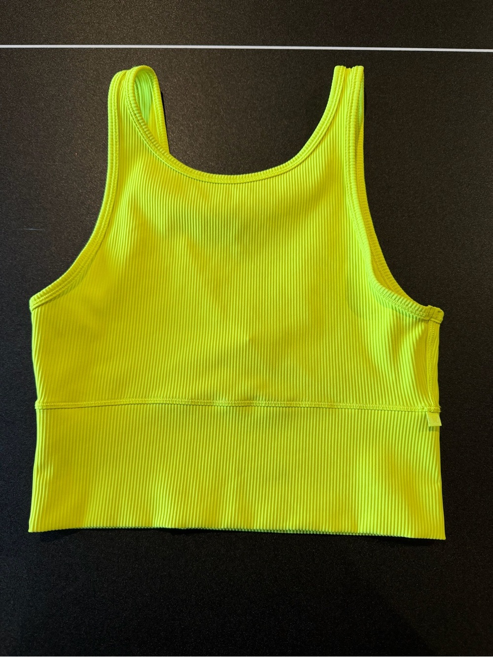 *Flawed* Lululemon Neon Yellow Ribbed Crop Tank